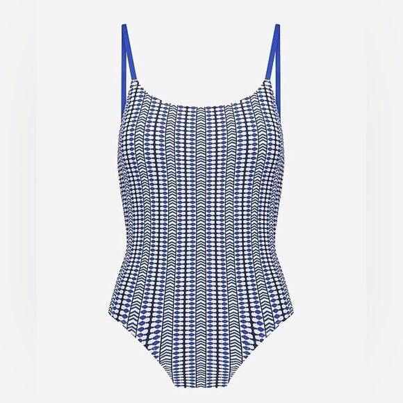 lemlem | Lola Classic Blue One-Piece Swimsuit | L - Picture 1 of 11